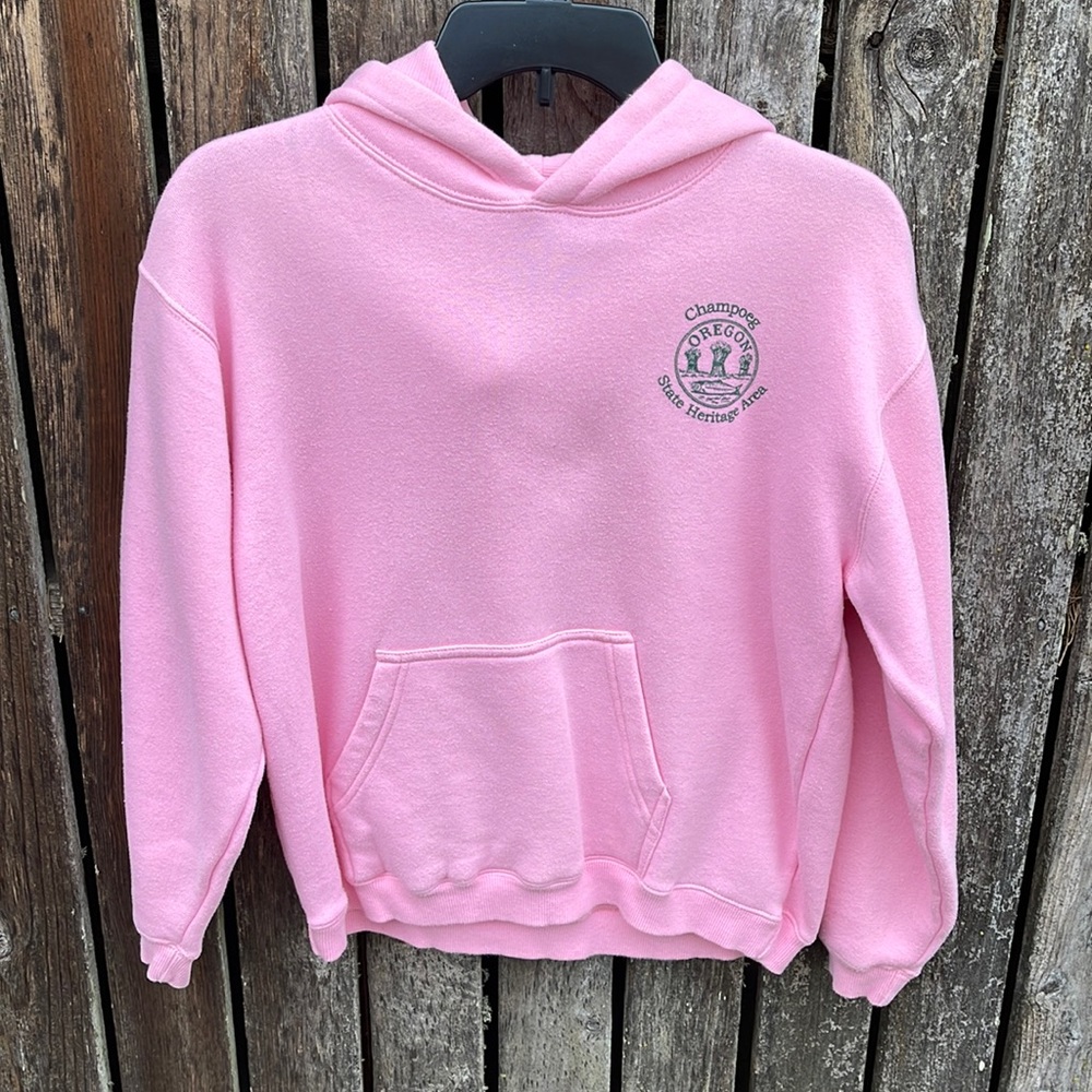Oregon Pullover Hooded Sweatshirt Pink Youhth L Champoeg State Heritage Area